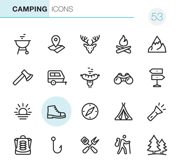 露营-像素完美图标图片下载