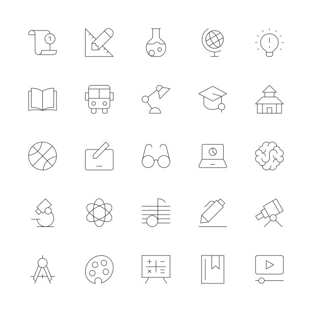 教育图标-超薄线系列图片下载
