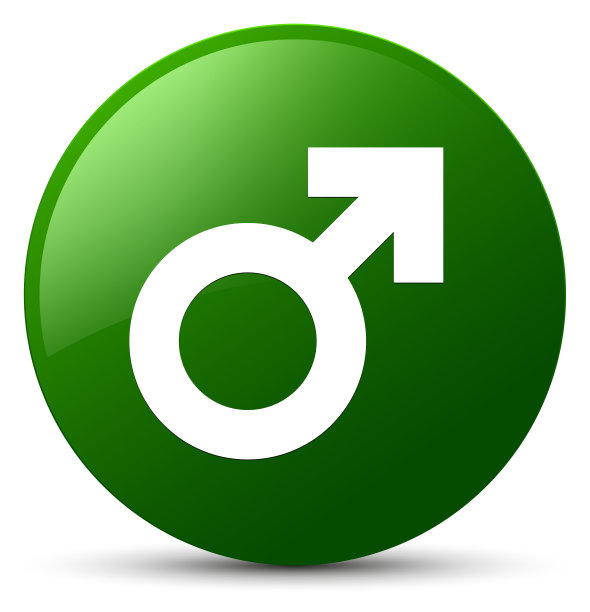 男标志图标绿色圆形按钮图片下载
