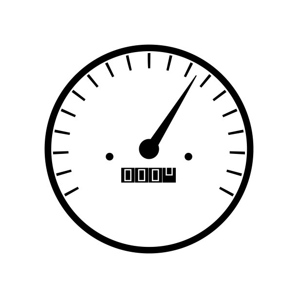 简单的速度计仪表在黑色和白色图片下载