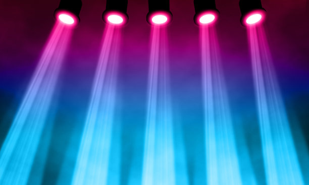 明亮舞台聚光灯的插图图片下载