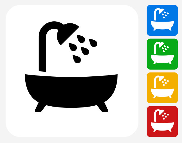 浴缸和淋浴图标图片下载