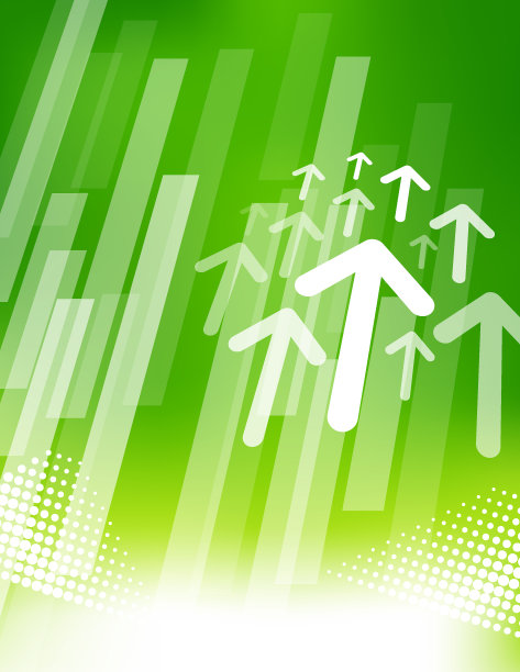 绿色背景与褪色的白色方向箭头模式图片下载