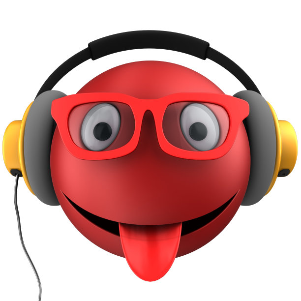 3d红色表情微笑图片下载