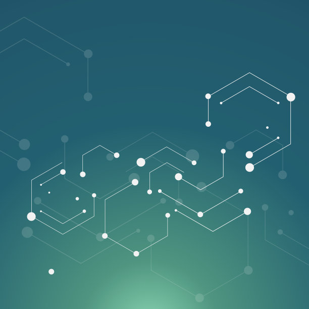 线条点连接矢量图，几何六边形抽象分子结构素材图片