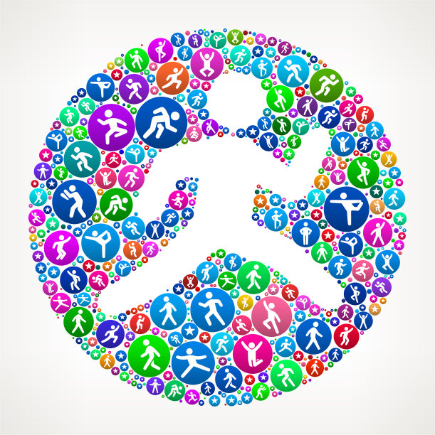 男人在运动健身图标模式背景图片下载