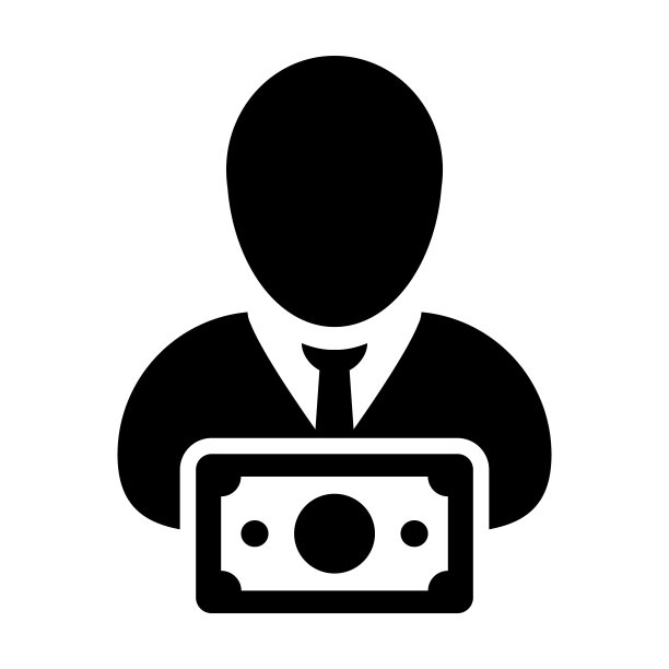 资金图标矢量图：男性用户个人资料头像，带有扁平彩色符号图片下载