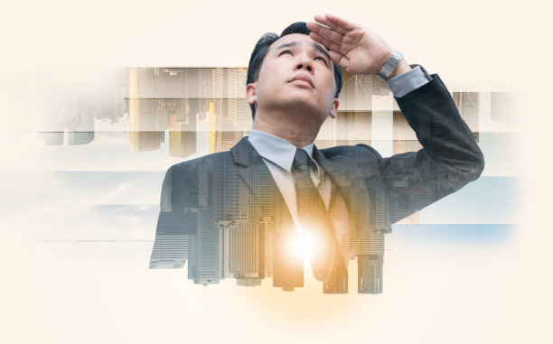 双重曝光-商业领袖的愿景图片下载