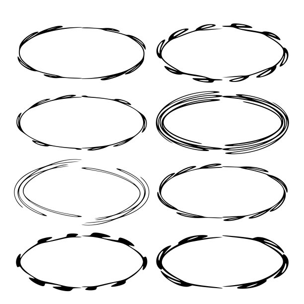 一套黑色空grunge框架。矢量插图。图片下载