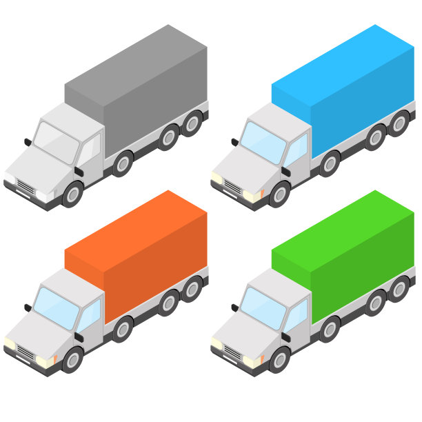 卡车。等距矢量图图片下载