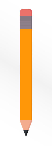 矢量图标的铅笔与橡皮擦图片下载