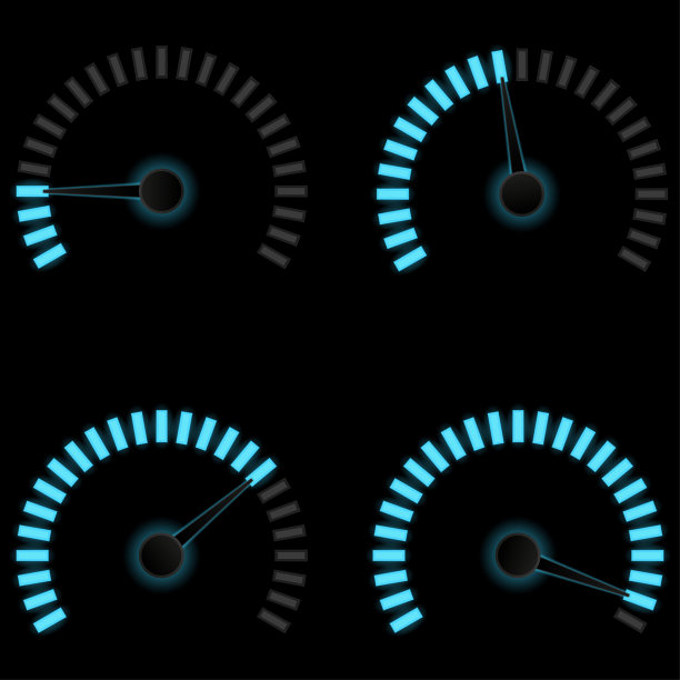 圆的规模。黑色背景上的通用量规空白刻度图片下载