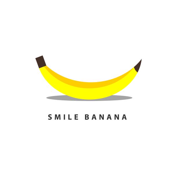 香蕉微笑向量模板设计图片下载
