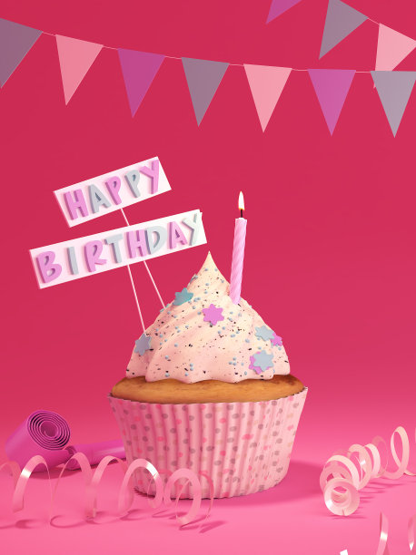 生日贺卡3d渲染快乐图片下载