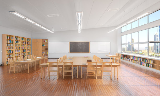 阅读大厅内部。三维演示图片下载