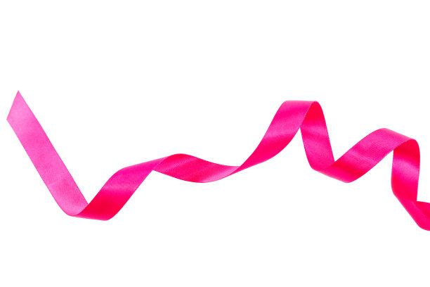 粉色节日丝带孤立在白色背景上图片下载