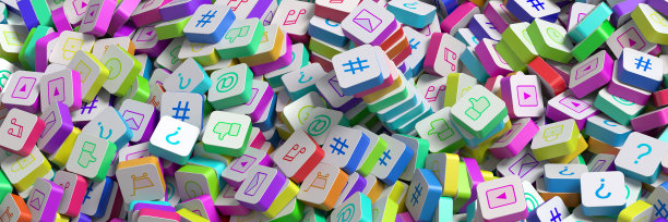 社交媒体无限图标3d渲染图片下载