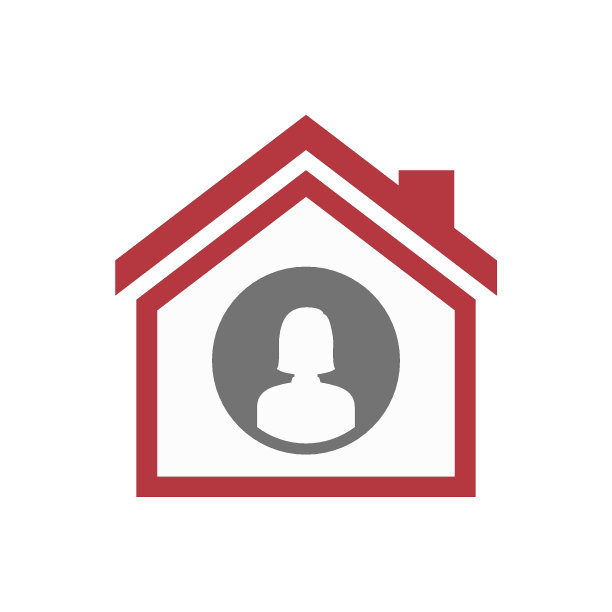 有一个女性角色的孤立房子图片下载