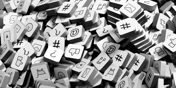 社交媒体无限图标3d渲染图片下载