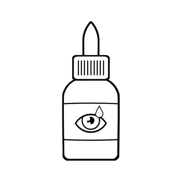 黑白卡通滴眼液塑料瓶图片下载