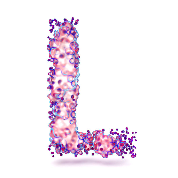3D字母L与抽象的生物纹理图片下载