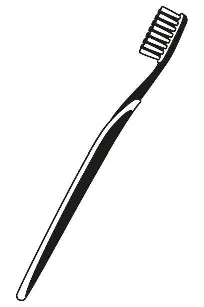黑色和白色的牙刷轮廓图片下载