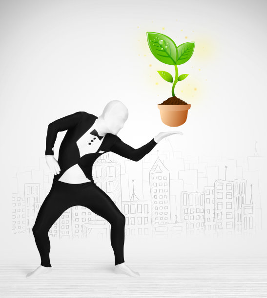 全身穿着生态植物的男人图片下载