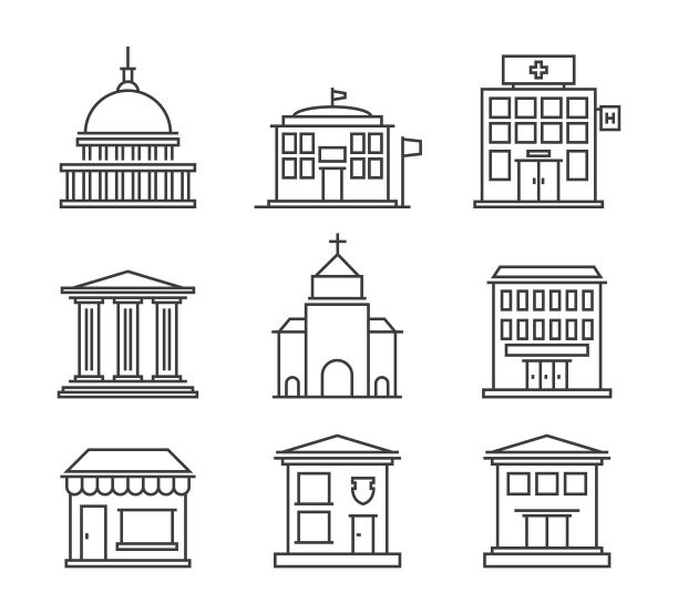 建筑图标图片下载