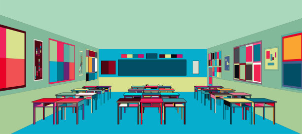 多彩的全景教室格局图片下载