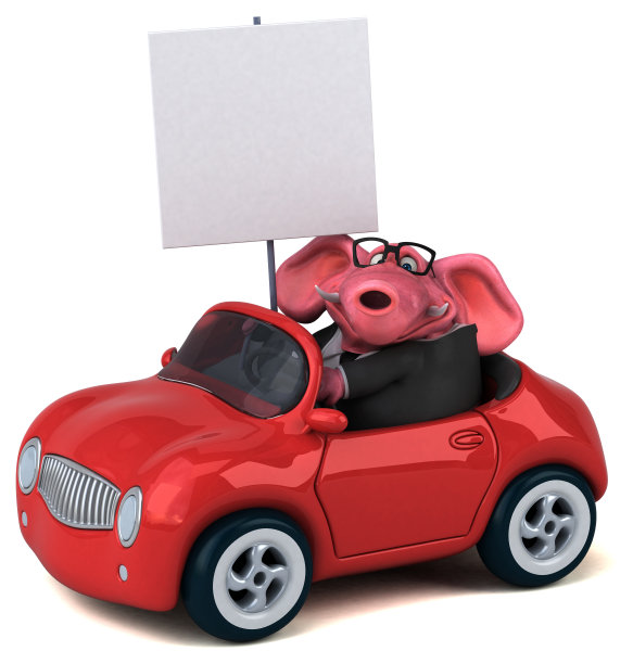 有趣的大象- 3D插图图片下载