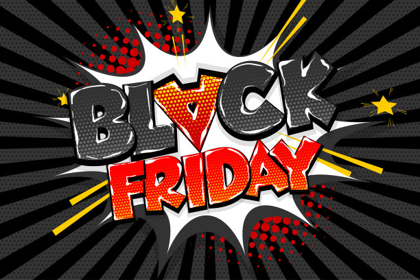 黑色星期五促销标签，漫画文字，演讲泡泡素材图片