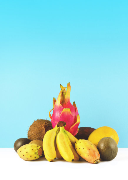 热带水果粉色冰沙图片下载