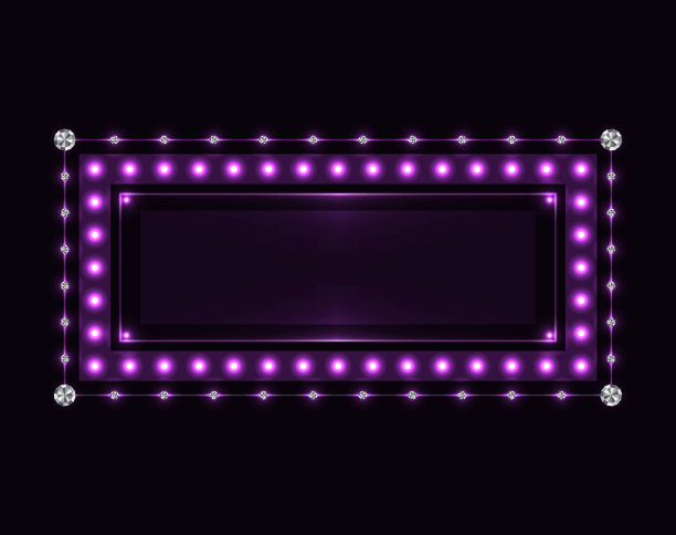 紫罗兰色霓虹镜框图片下载
