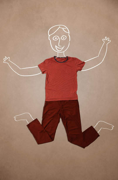 手绘的滑稽人物在休闲服装图片下载