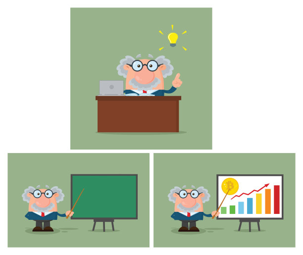 教授或科学家卡通人物。收集- 5图片下载