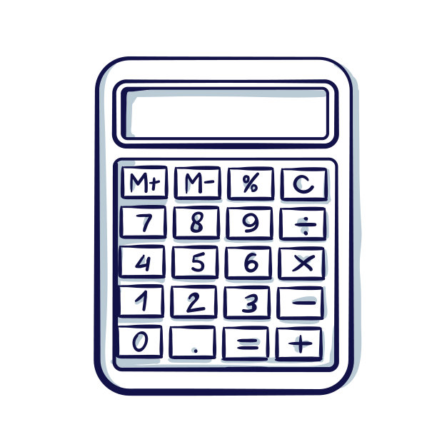 草图复古风格的矢量插图计算器。图片下载