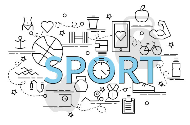 运动扁平彩色设计概念图片下载