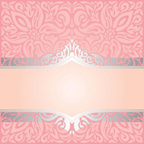 粉色和银色温柔复古装饰邀请时尚曼荼罗墙纸设计复古风格图片下载