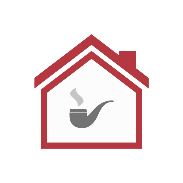 有一个吸烟管的孤立的房子图片下载