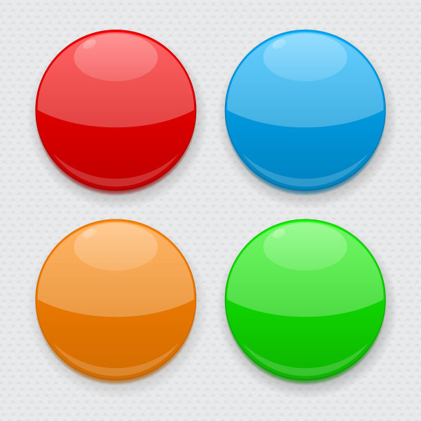 彩色的圆形按钮。灰色背景上的Web 3d图标图片下载