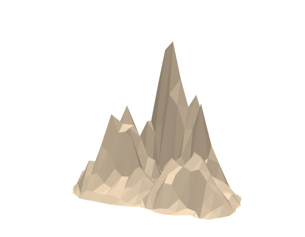 山岩石。孤立在白色背景上。3 d矢量插图。图片下载