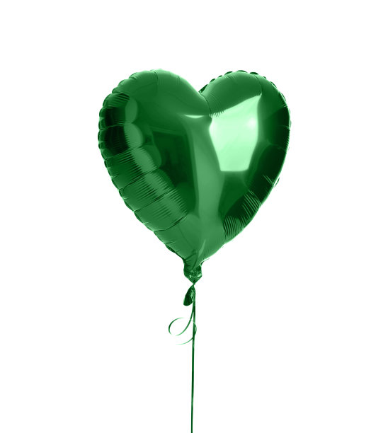 绿色气球物体为生日聚会孤立上一个白色图片下载