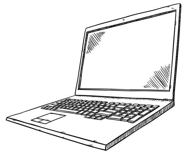 素描风格的笔记本插图图片下载