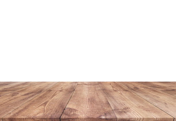 木桌孤立在白色背景上图片下载