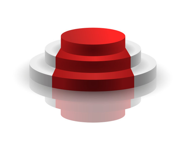 矢量白色空白讲台与反射孤立在白色背景图片下载