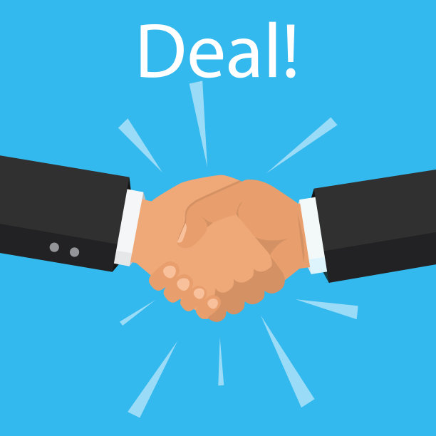 矢量商业伙伴关系插图。握手。象征成功的交易，快乐的商业伙伴关系，协议。平面设计孤立在背景上图片下载