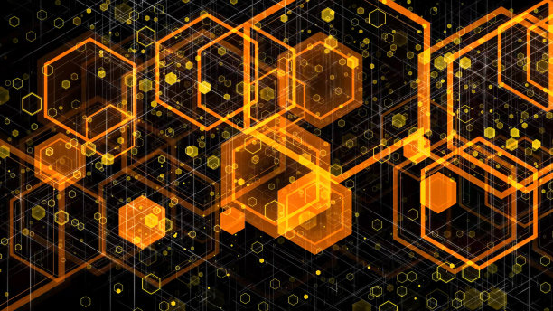 不同大小的彩色几何形状的3D渲染图片下载