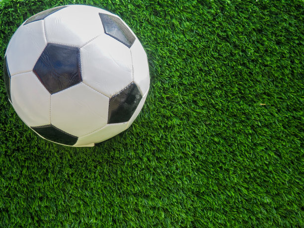 传统的足球在足球场上图片下载