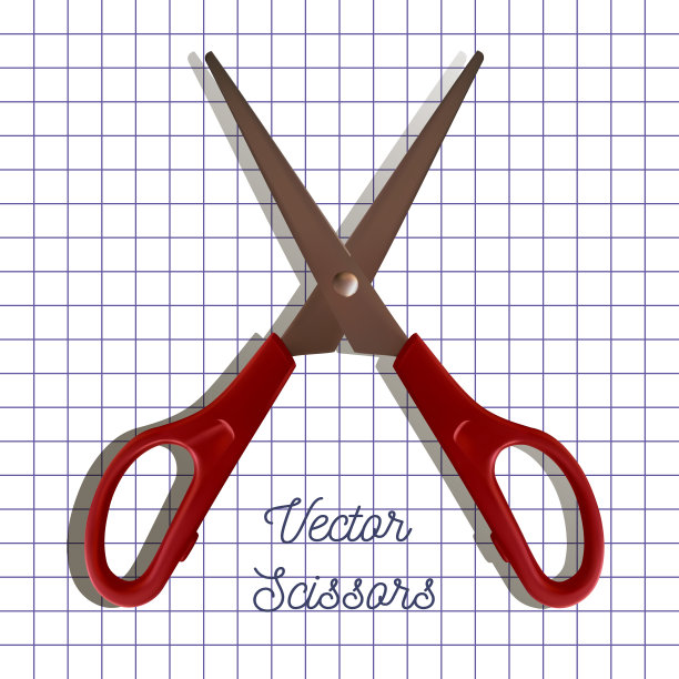 矢量剪刀在纸背景图片下载