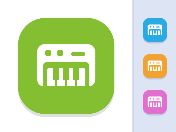 电子钢琴-正方形字形按钮图片下载